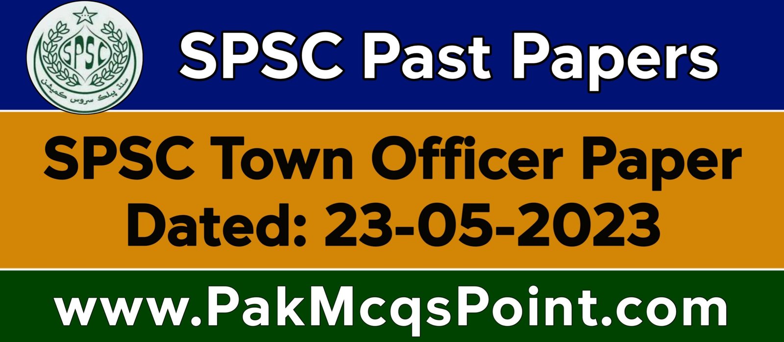 Spsc Sticker SPSC Town Officer Past Paper Dated: 23-05-2023 Page 1 – Pak Mcqs Point